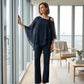 ⏳Limitiertes 50 % Rabatt⏰Unregelmäßiges Chiffon-Oberteil für Damen ＆ Weite Hose 2-teiliges Set👚👖