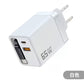 ✨⚡3-in-1-GaN-Ladegerät, 80 W MAX skalierbares Schnelllademodul mit Typ-C-Kabel und 2 USB-Anschlüssen