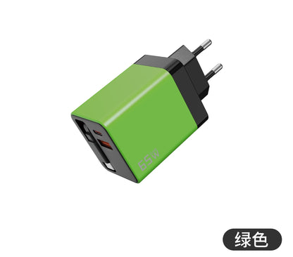 ✨⚡3-in-1-GaN-Ladegerät, 80 W MAX skalierbares Schnelllademodul mit Typ-C-Kabel und 2 USB-Anschlüssen