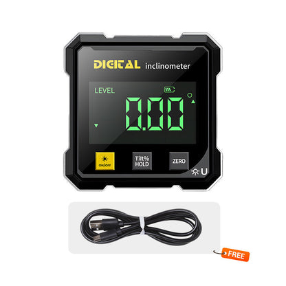 🔥4-Side Magnetic Digital Angle Gauge - Laser Precision & Multi-Surface Use, Perfect for Woodworking and Construction ✨
