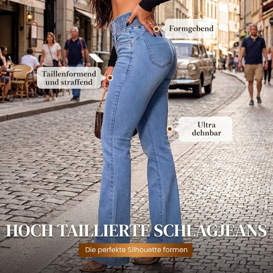 💕Frühlingsneuheit👖Stretch-Schlagjeans mit hohem Bund