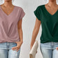 ✨Neues 2026er Modell – 50 % Rabatt👕 Elegantes V-Ausschnitt Twist Tee｜Leicht und angenehm
