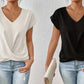 ✨Neues 2026er Modell – 50 % Rabatt👕 Elegantes V-Ausschnitt Twist Tee｜Leicht und angenehm