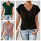 ✨Neues 2026er Modell – 50 % Rabatt👕 Elegantes V-Ausschnitt Twist Tee｜Leicht und angenehm