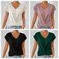 ✨Neues 2026er Modell – 50 % Rabatt👕 Elegantes V-Ausschnitt Twist Tee｜Leicht und angenehm