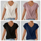 ✨Neues 2026er Modell – 50 % Rabatt👕 Elegantes V-Ausschnitt Twist Tee｜Leicht und angenehm