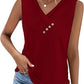 ✨🔥Einfarbiges V-Ausschnitt-Tanktop für Damen – atmungsaktiv & vielseitig