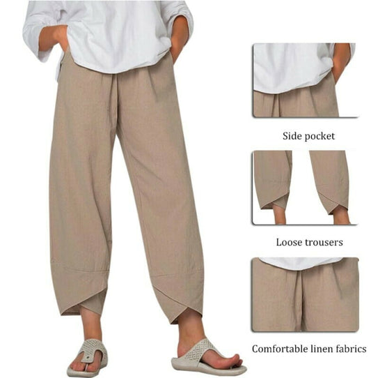 ✨🔥Vintage  asymmetrische elastische Taille Hosen💞