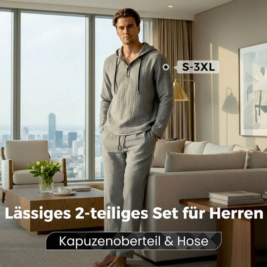 📢📢50 % Rabatt!! ⏰Herren Kapuze Casual Loose Top & Hose 2-teiliges Set