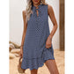 🎉Letzter Tag der Aktion: 50 % Rabatt 💃 Damenkleid mit Schleife und geometrischem Muster