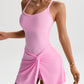 👗🏃 Damen Sport-Tank mit integrierter Shorts – ärmellos, Slim-Fit, knielang – perfekt für Golf, Yoga & aktive Tage. 🔥✨