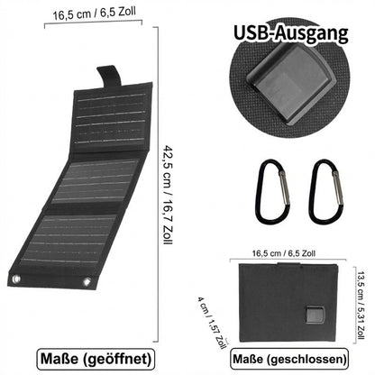 Mobiles Solar-Ladegerät mit USB-Anschluss