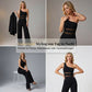 ✨🔥One-Shoulder Jumpsuit mit weitem Bein und Netzeinsatz