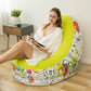 [Thoughtful Gift] Thickened aufblasbaren Sitzsack Stuhl für Erwachsene mit Fußhocker