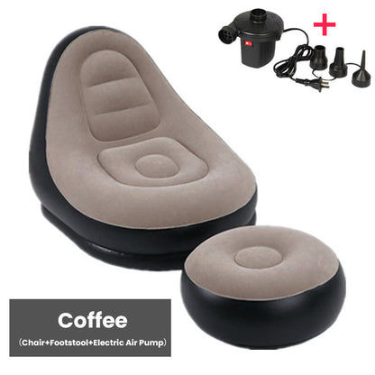 [Thoughtful Gift] Thickened aufblasbaren Sitzsack Stuhl für Erwachsene mit Fußhocker