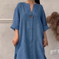 👗Lässiges, atmungsaktives Kleid in Volltonfarbe🔥