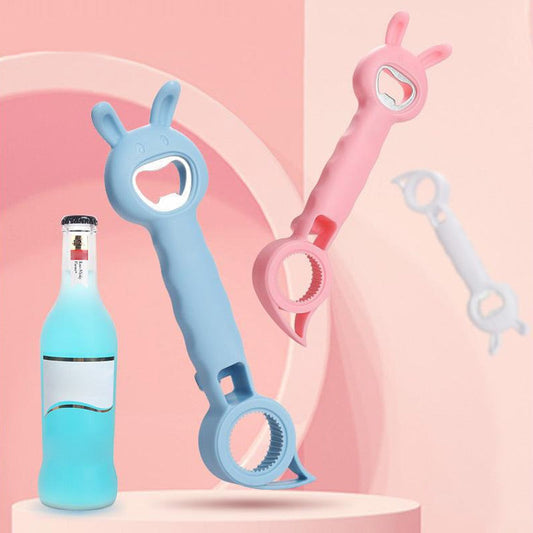 🥳💞4-in-1-Flaschenöffner aus PP und Edelstahl für Haushalt und unterwegs