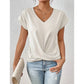 ✨Neues 2026er Modell – 50 % Rabatt👕 Elegantes V-Ausschnitt Twist Tee｜Leicht und angenehm