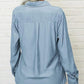 👚🤍 Einfarbiges Damen-Hemd mit Revers, langen Ärmeln & Button-Down-Kragen
