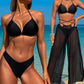 ✨Transparente Strandhose Weites Bein, Wickelgürtel, leichtes Chiffon für den Strand👙💞
