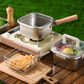 Multifunctional cooking set for frying: deep fryer, hob, fresh food storage and vegetable washing