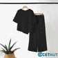 ⏳Begrenzte Zeit 50% Rabatt💥Zweiteiliges Damen-Set aus Top mit asymmetrischem Saum und Hose mit weitem Bein