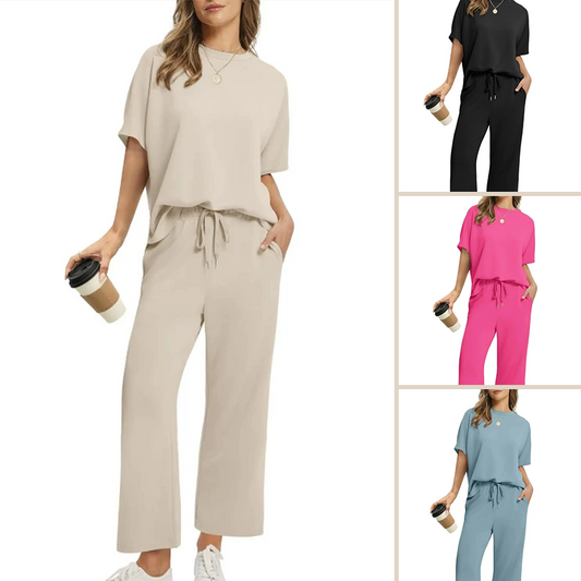 ✨🔥Weiches, lässiges Set aus Oberteil und Hose für Damen💓
