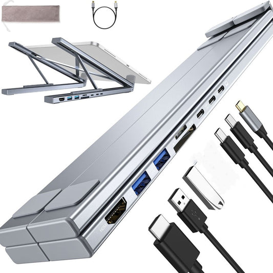 💻 50% RABATT! ⚡ 2-in-1 USB-C Dockingstation & Laptopständer – 8 Ports, 4K HDMI & Höhenverstellbar für Mehr Produktivität 🖥️
