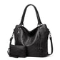 Kunstleder-Shopper, modische Damen-Schultertasche mit Reißverschluss, trendiges Geldbörsen-Set