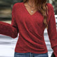 🎁🎁 Nur für kurze Zeit 50 % Rabatt: Elegantes, lässiges Strickoberteil mit V-Ausschnitt für Damen