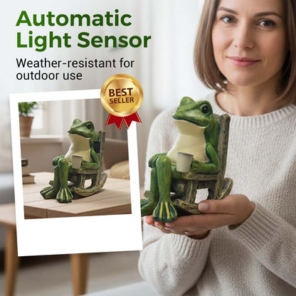 🐸 KAUFE 3, ERHALTE 1 GRATIS! ☀️ Solarbetriebene Schaukelstuhl-Frosch-Dekoration – Bewegungsaktiviert, Wetterfest & Perfekt Für Garten, Terrasse & Balkon 🏡