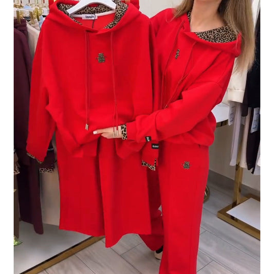 ✨🔥Lässiger Damen-Hoodie mit Leopardenmuster-Futter🐆