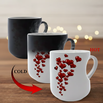 📢📢50 % Rabatt!! ⏰Keramikbecher mit farbwechselndem Herzgriff zum Valentinstag