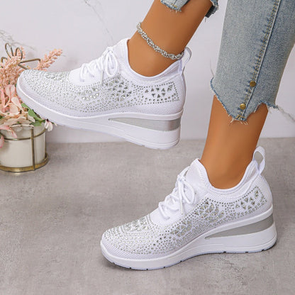📢📢50% RABATT! ⏰ Atmungsaktive Sneaker aus Mesh mit Strassverzierung – Funkelndes Design, Leichte Belüftung & Rutschfeste Gummisohle ✨👟