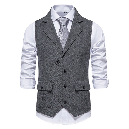 🎯🎯 Das neue Modell 2026 ist da!！🎽Herren-Weste aus klassischem Tweed mit Fischgrätenmuster