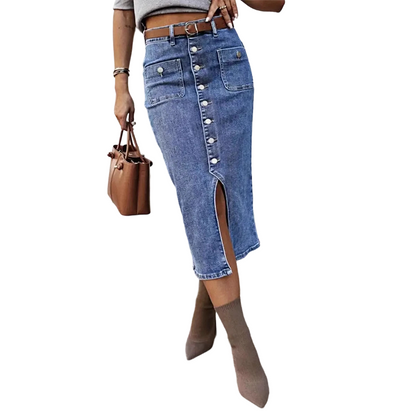 ⏳Zeitlich limitierter 50 % Rabatt⏰auf hochtaillenfarbene Jeans-Jacken👗 mit Knöpfen
