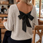 ✨🔥Women's V-Neck Sweater with Elegant Back Bow Tie🎀