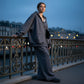 Women's Glitter Zip-Up Hoodie and Wide-Leg Pants Set