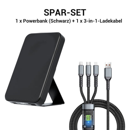 💥 10000mAh & 22.5W Schnellladung – Deine kabellose Energie für Reise und Büro.