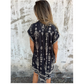 👗🌿 Lockeres Kurzarm-Leinenkleid für Damen – Mit Taschen und Floral-Print, Perfekt für Sommer