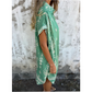 👗🌿 Lockeres Kurzarm-Leinenkleid für Damen – Mit Taschen und Floral-Print, Perfekt für Sommer