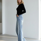 ✨ 2026 Frühling: Damen Weitbein-Jeans mit Strasssteinen – Hoher Bund, Schlankmachend & Funkelnd – Für Alltag & Party, S-2XL
