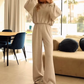 🛍️🌟 2026 Neuheit Lockeres Crop-Top & weite Hose Set für Damen | Bequem & Stylish!