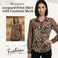 💎 50% RABATT! 💎 Damenbluse mit Leopardenmuster & Kontrast-Mesh – Langarm, Figurbetont & Perfekt für Büro bis Abendoutfit