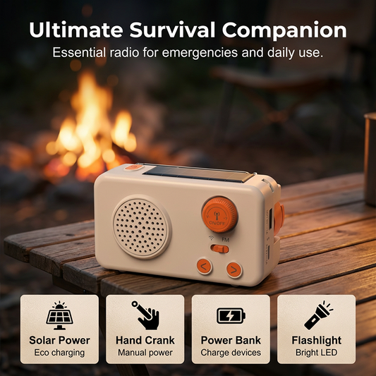 🔥Notfall-Solarradio mit Handkurbel, Taschenlampe und Powerbank📻 – perfekt für Ihr nächstes Abenteuer oder Ihr Notfallset.
