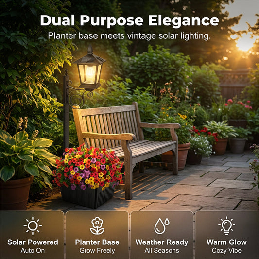 ✨Solar-Gartenleuchte mit Pflanztopf🪴💡
