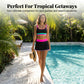 👙 50% RABATT! 🌊 3-teiliges Damen Bikini-Set – Hohe Taille, Color-Block & Zickzack-Design, Perfekt Für Strand & Urlaub 🌸