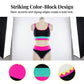 👙 50% RABATT! 🌊 3-teiliges Damen Bikini-Set – Hohe Taille, Color-Block & Zickzack-Design, Perfekt Für Strand & Urlaub 🌸