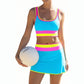 👙 50% RABATT! 🌊 3-teiliges Damen Bikini-Set – Hohe Taille, Color-Block & Zickzack-Design, Perfekt Für Strand & Urlaub 🌸