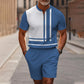 ✨🔥Herren-Hemd-und-Shorts-Set mit Viertelreißverschluss